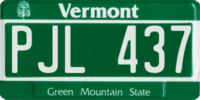 VT license plate PJL437