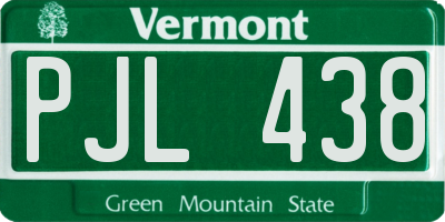 VT license plate PJL438