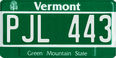 VT license plate PJL443