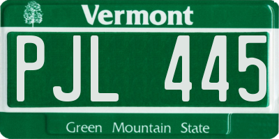 VT license plate PJL445