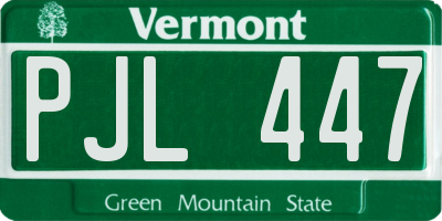 VT license plate PJL447