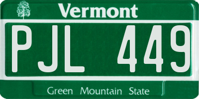 VT license plate PJL449