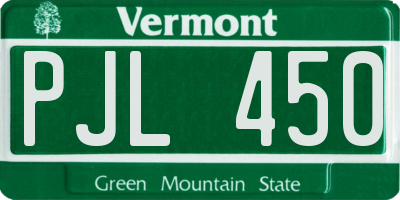 VT license plate PJL450