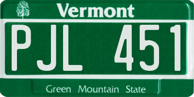 VT license plate PJL451