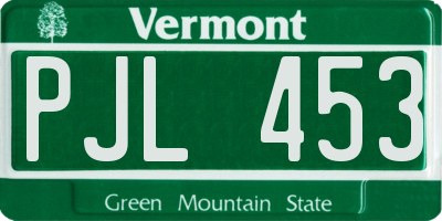 VT license plate PJL453