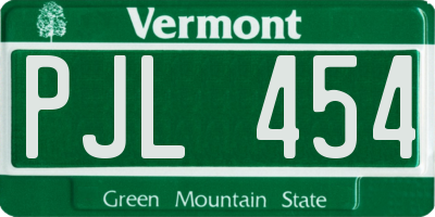 VT license plate PJL454