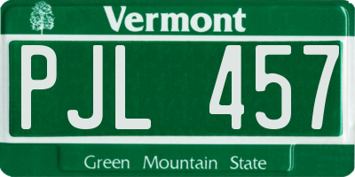 VT license plate PJL457