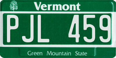 VT license plate PJL459