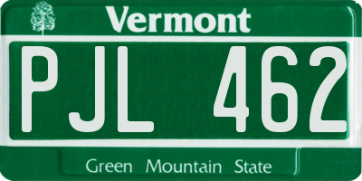 VT license plate PJL462