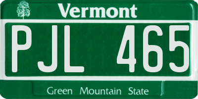 VT license plate PJL465