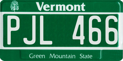 VT license plate PJL466