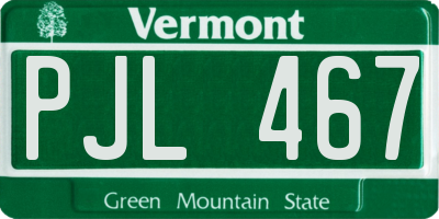 VT license plate PJL467