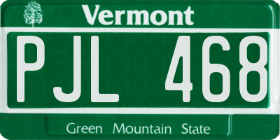 VT license plate PJL468