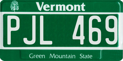 VT license plate PJL469
