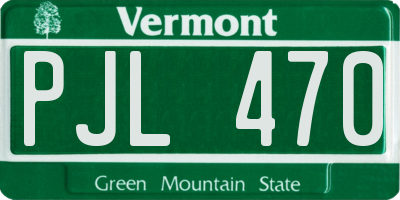 VT license plate PJL470