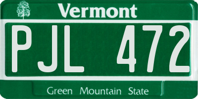 VT license plate PJL472