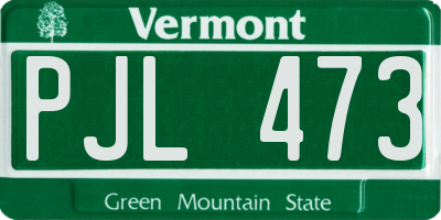 VT license plate PJL473