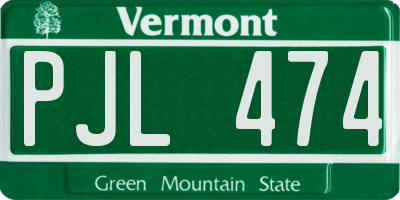 VT license plate PJL474