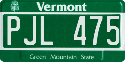 VT license plate PJL475