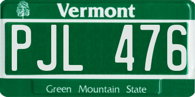 VT license plate PJL476