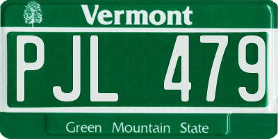 VT license plate PJL479