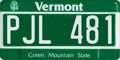 VT license plate PJL481
