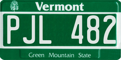 VT license plate PJL482