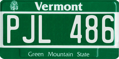 VT license plate PJL486