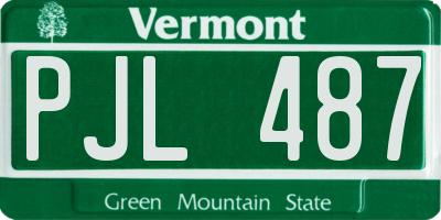 VT license plate PJL487