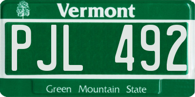 VT license plate PJL492