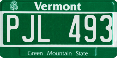 VT license plate PJL493