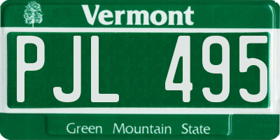 VT license plate PJL495