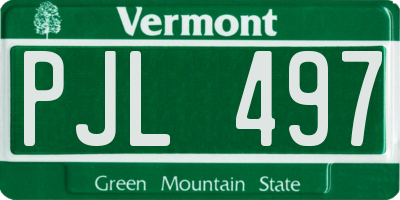 VT license plate PJL497