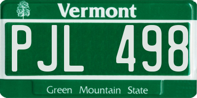 VT license plate PJL498