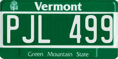 VT license plate PJL499