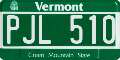 VT license plate PJL510