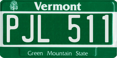 VT license plate PJL511