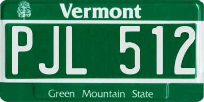 VT license plate PJL512