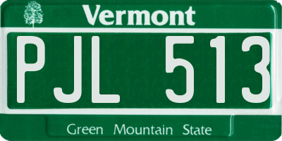 VT license plate PJL513