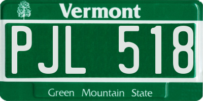VT license plate PJL518