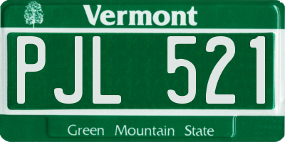 VT license plate PJL521