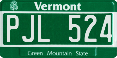 VT license plate PJL524