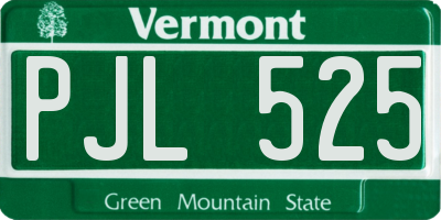 VT license plate PJL525