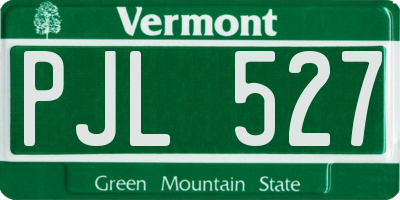 VT license plate PJL527