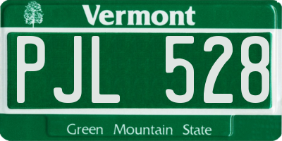 VT license plate PJL528