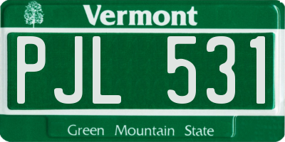 VT license plate PJL531