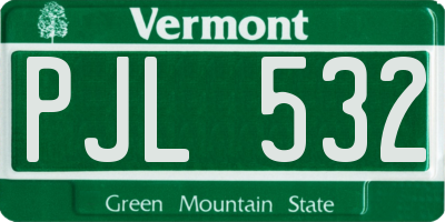 VT license plate PJL532