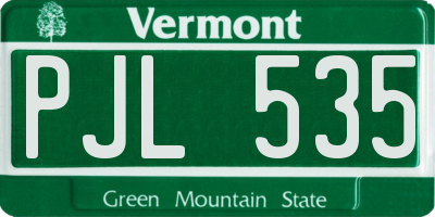 VT license plate PJL535