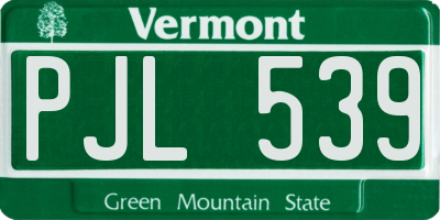 VT license plate PJL539