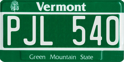 VT license plate PJL540